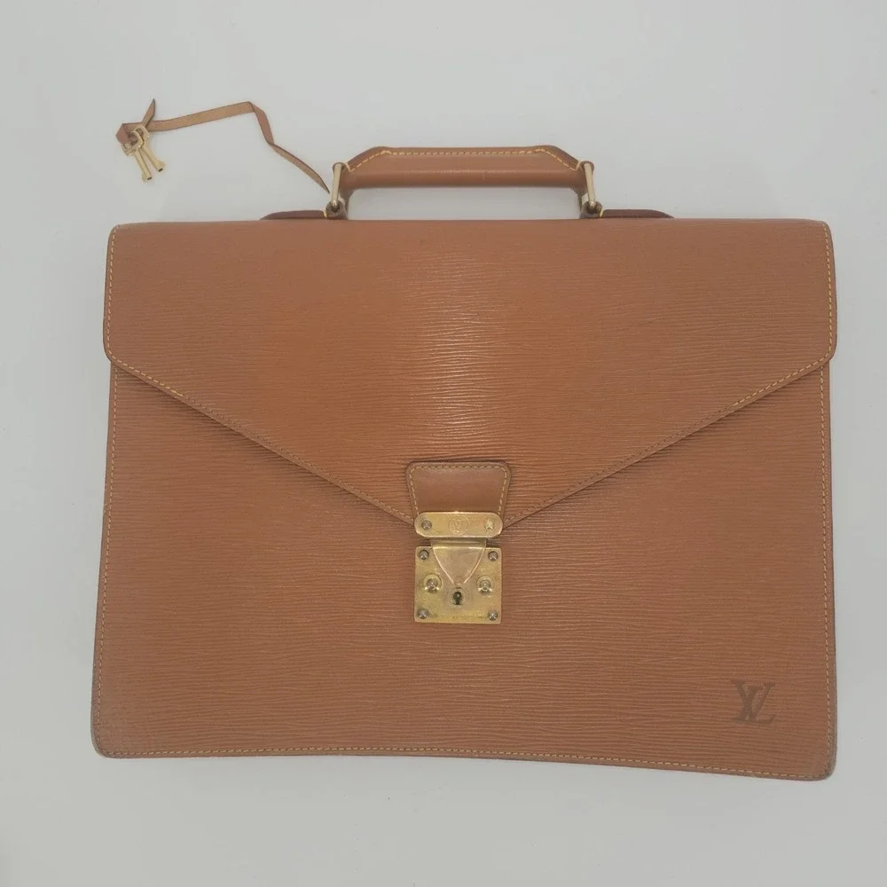 Louis Vuitton Epi Leather Serviette Conseiller Briefcase Attaché Brown MI815 VTG